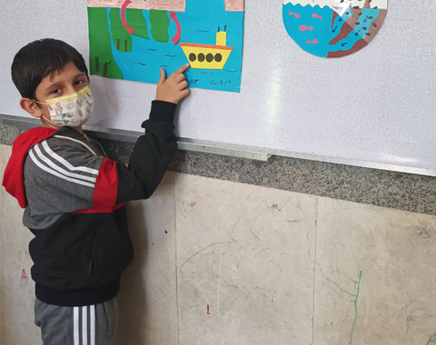 تدریس درس چرخش آب در طبیعت در کلاس خانم احمدی