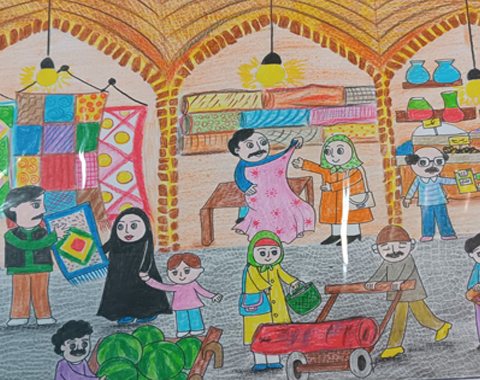 ارسال آثار دانش آموزان مربوط به  مسابقه نقاشی بازارچه سنتی دی ماه 1402